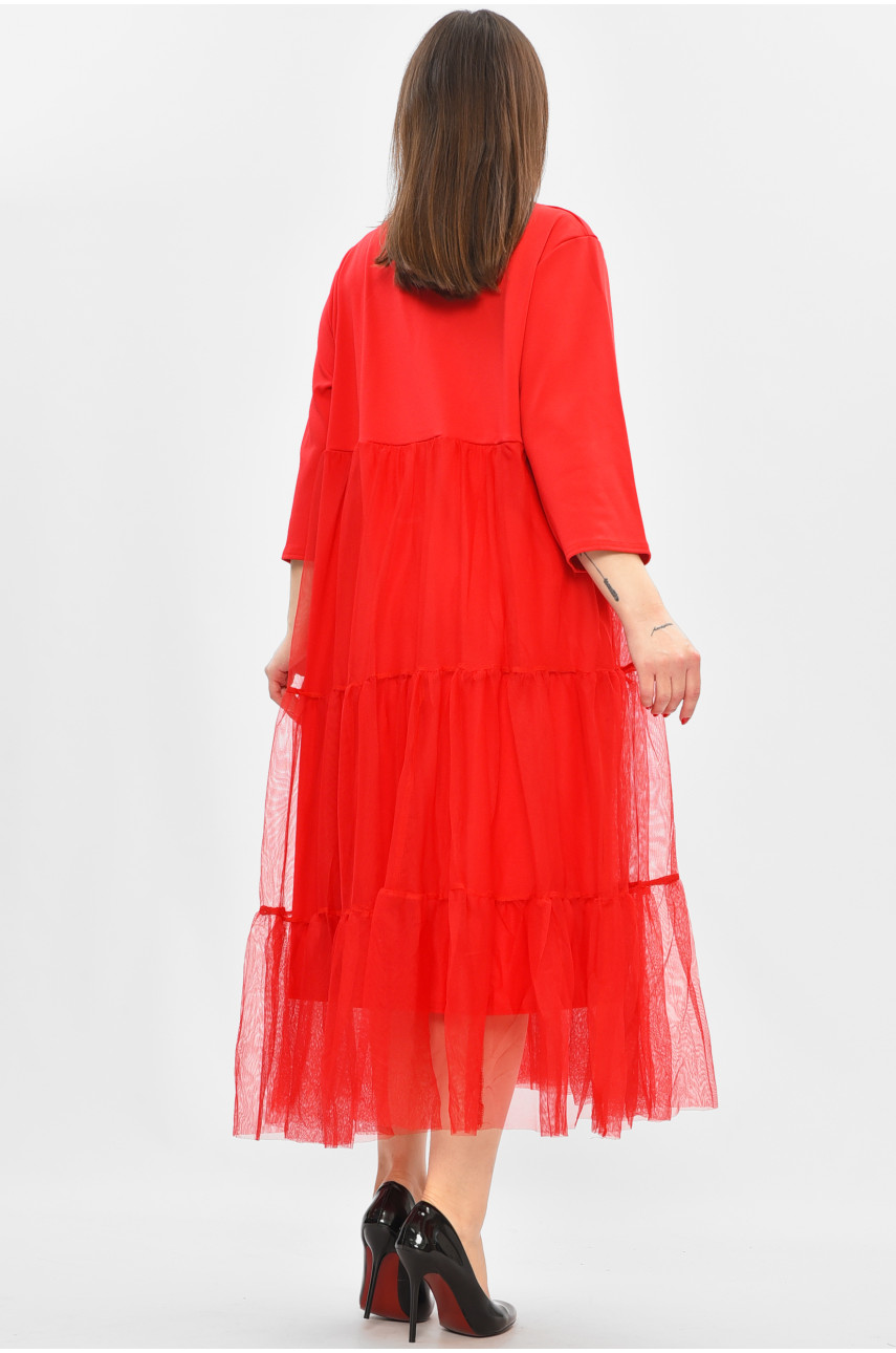 Сукня жіноча батальна червоного кольору 8425 208850