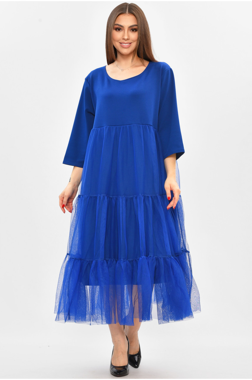 Платье женское батальное синего цвета 8425 208851