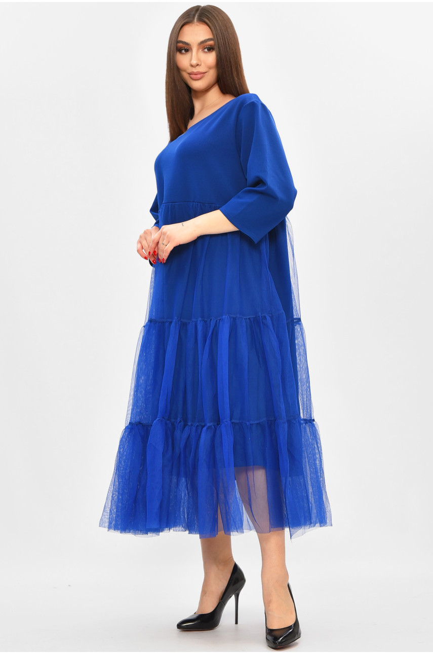 Платье женское батальное синего цвета 8425 208851