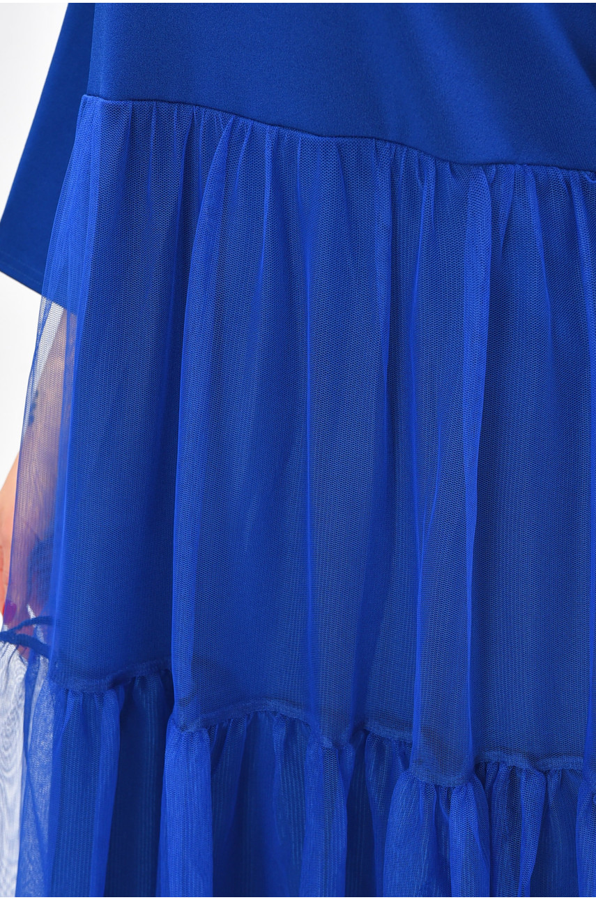 Сукня жіноча батальна синього кольору 8425 208851