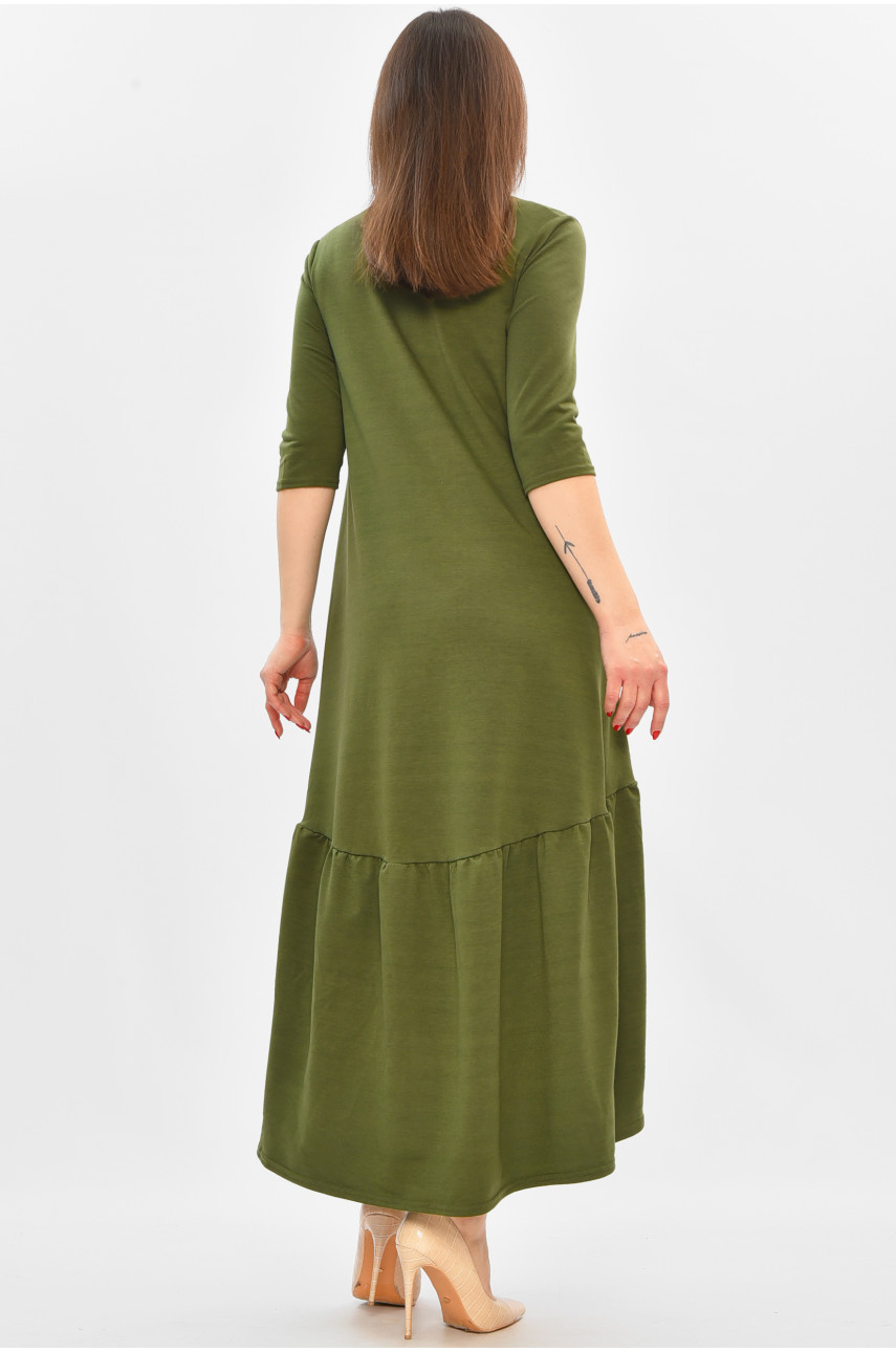 Платье женское полубатальное оливкового цвета 8336 208853