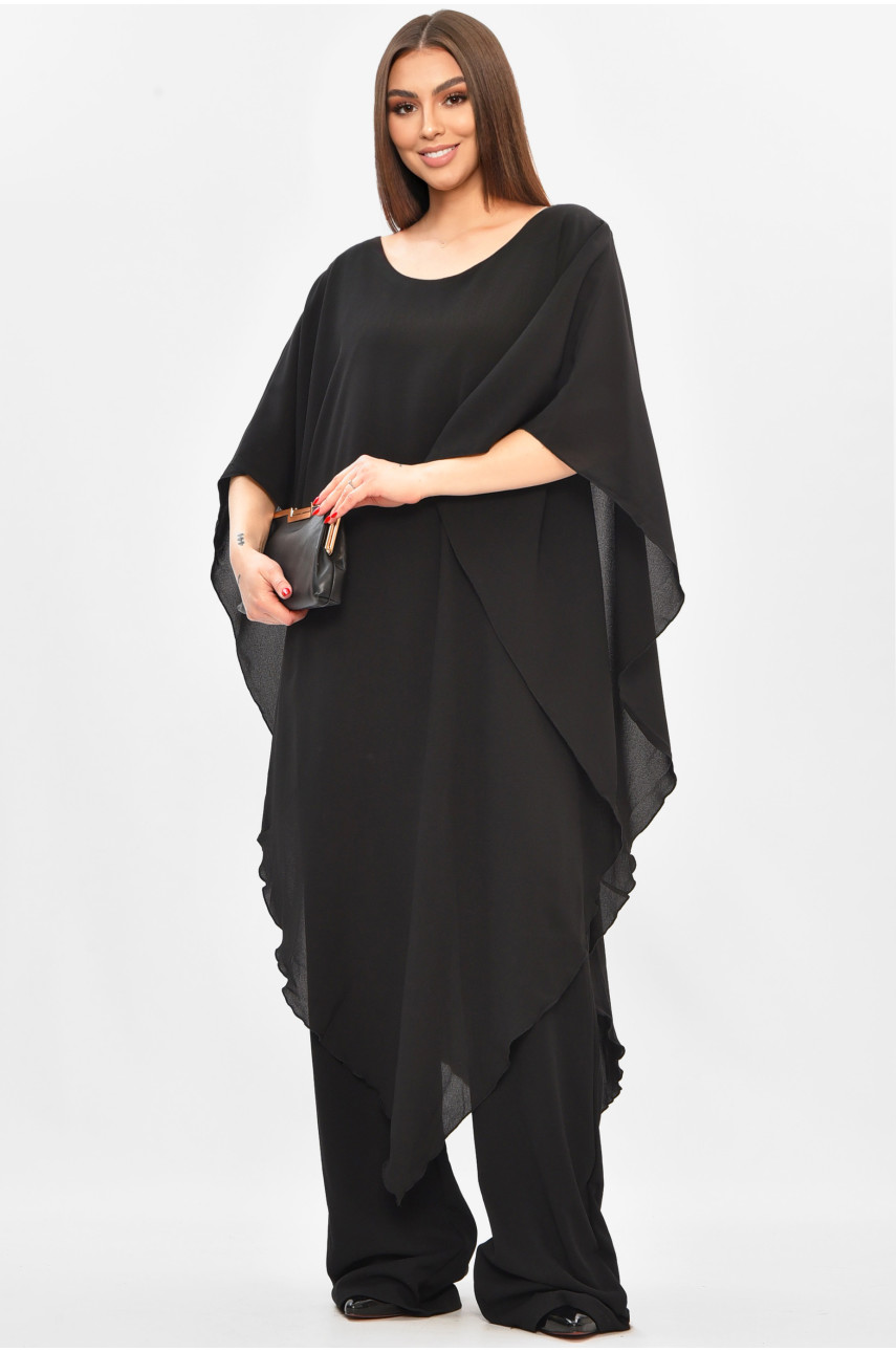 Комбинезон женский полубатальный черного цвета 8287 208854