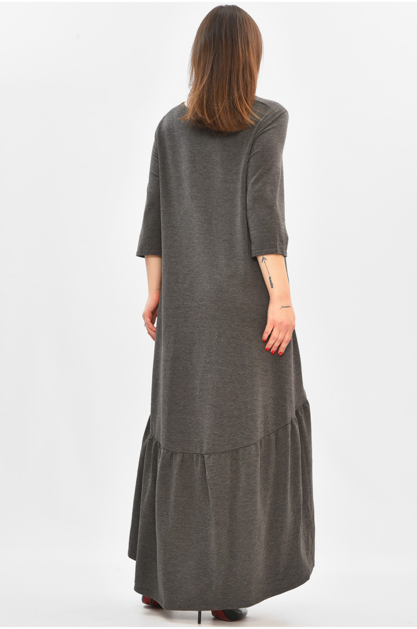 Платье женское полубатальное тёмно-серого цвета 8336 208855
