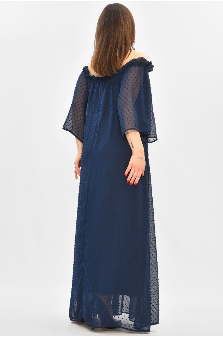 Платье женское полубатальное тёмно-синего цвета 208857