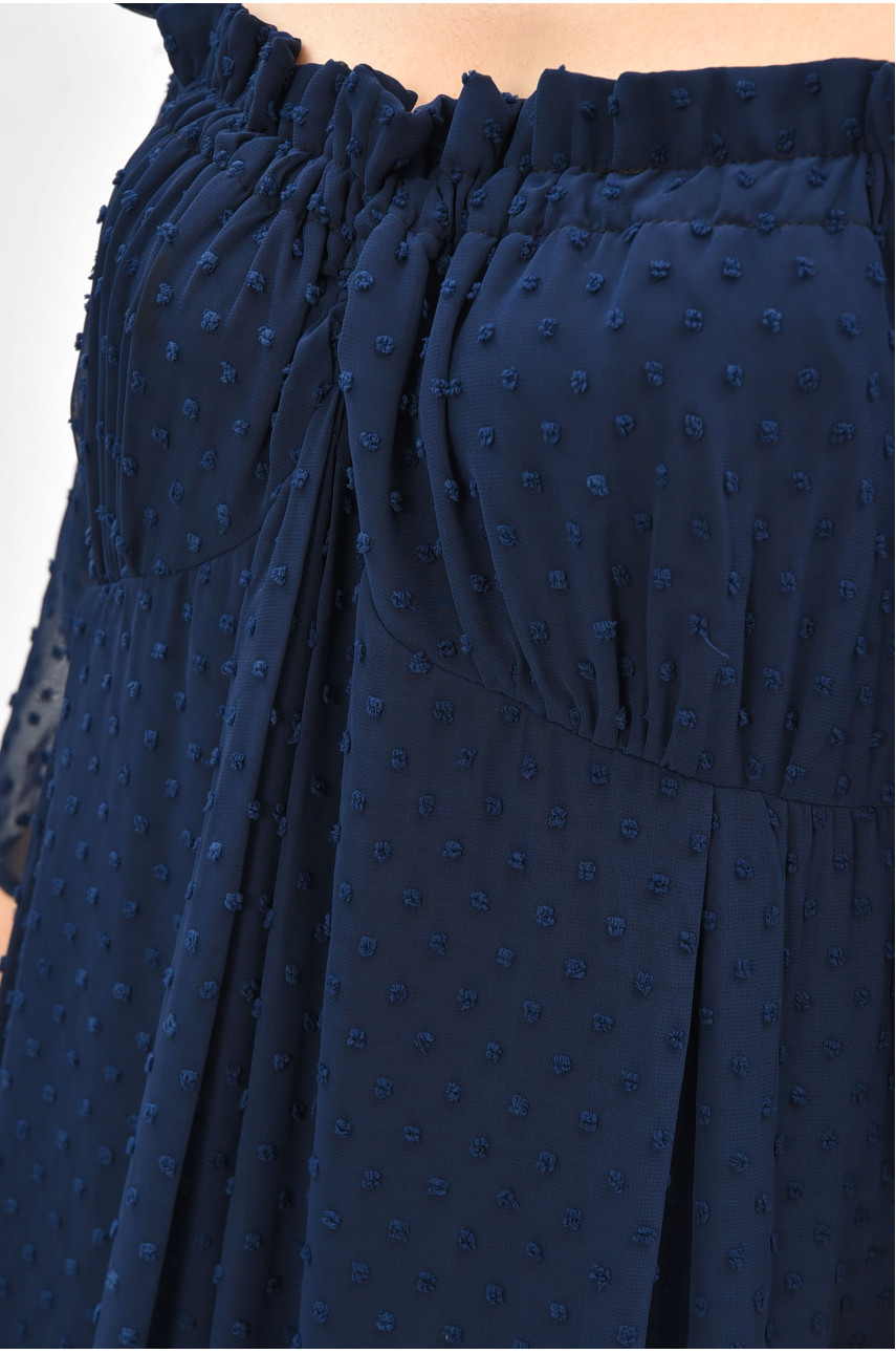 Платье женское полубатальное тёмно-синего цвета 208857