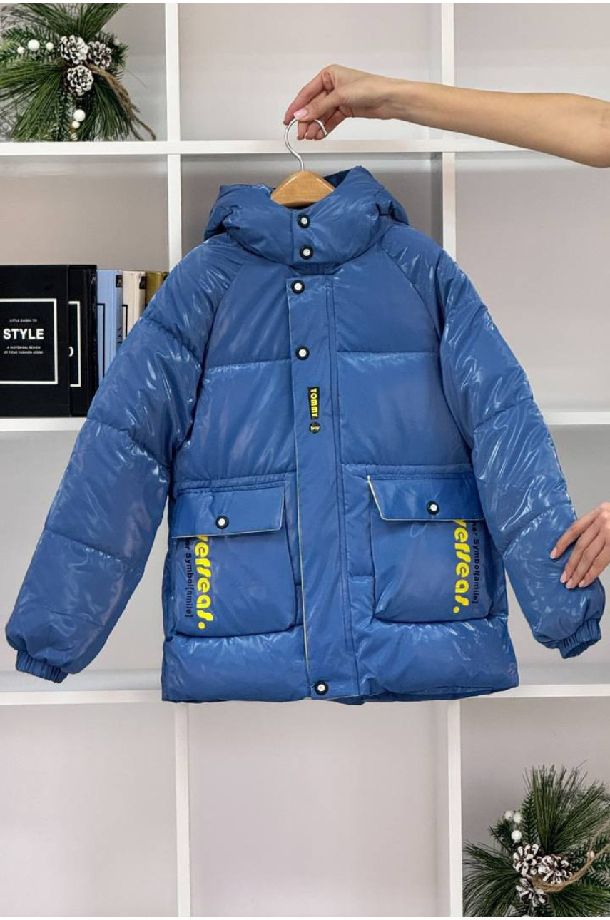 Куртка детская демисезонная темно-голубого цвета 2022-18 208862