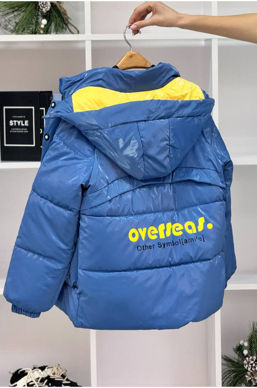 Куртка детская демисезонная темно-голубого цвета 2022-18 208862