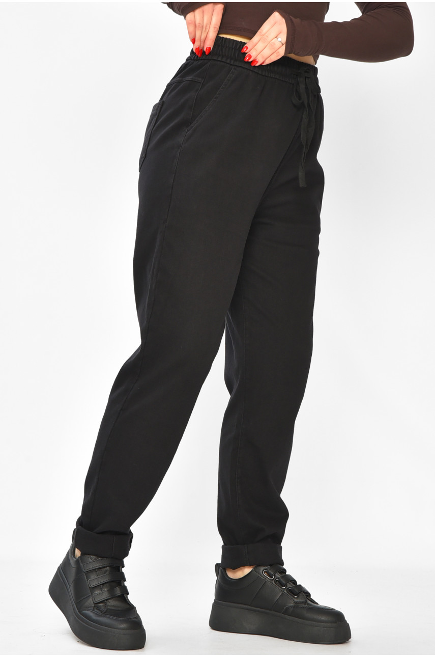 Штаны женские однотонные черного цвета 580-2 208870