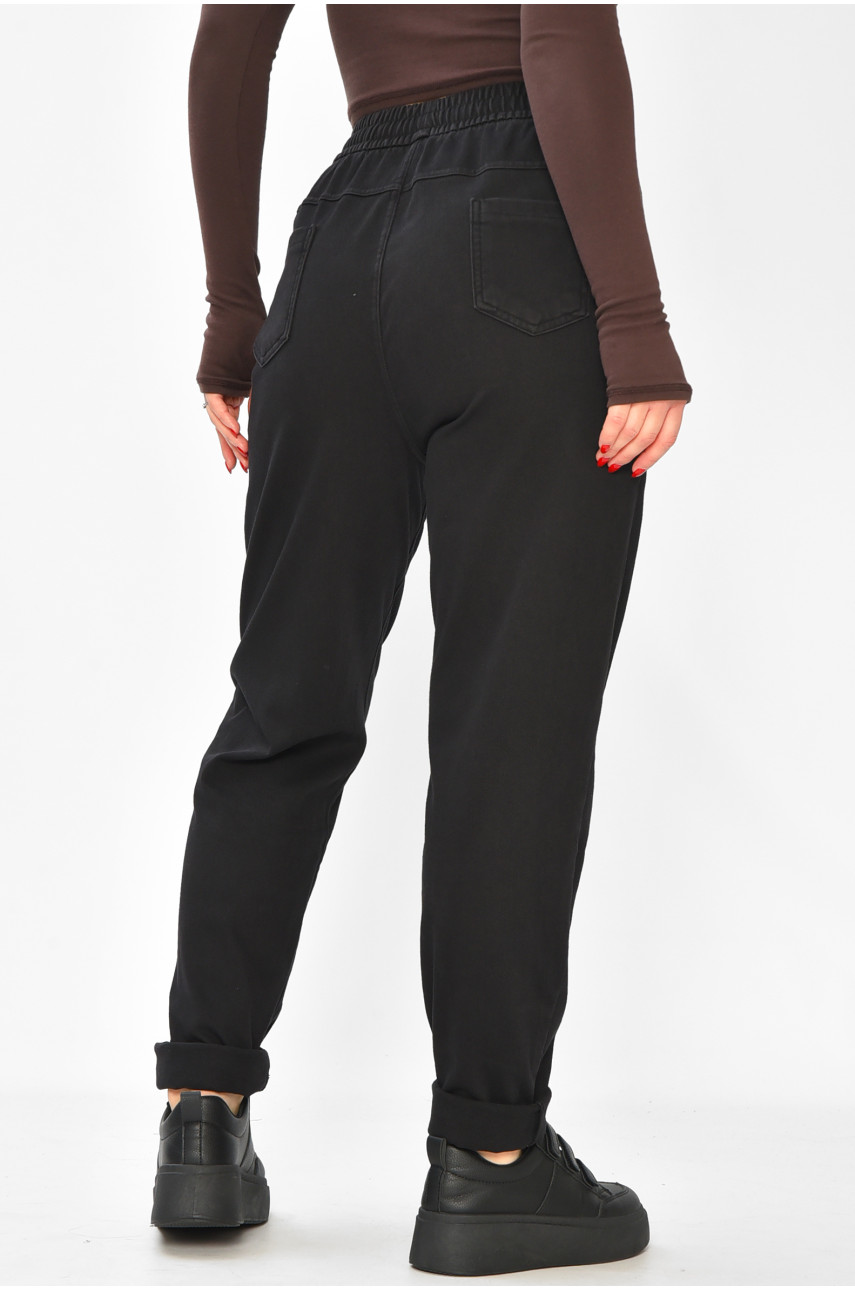 Штаны женские однотонные черного цвета 580-2 208870