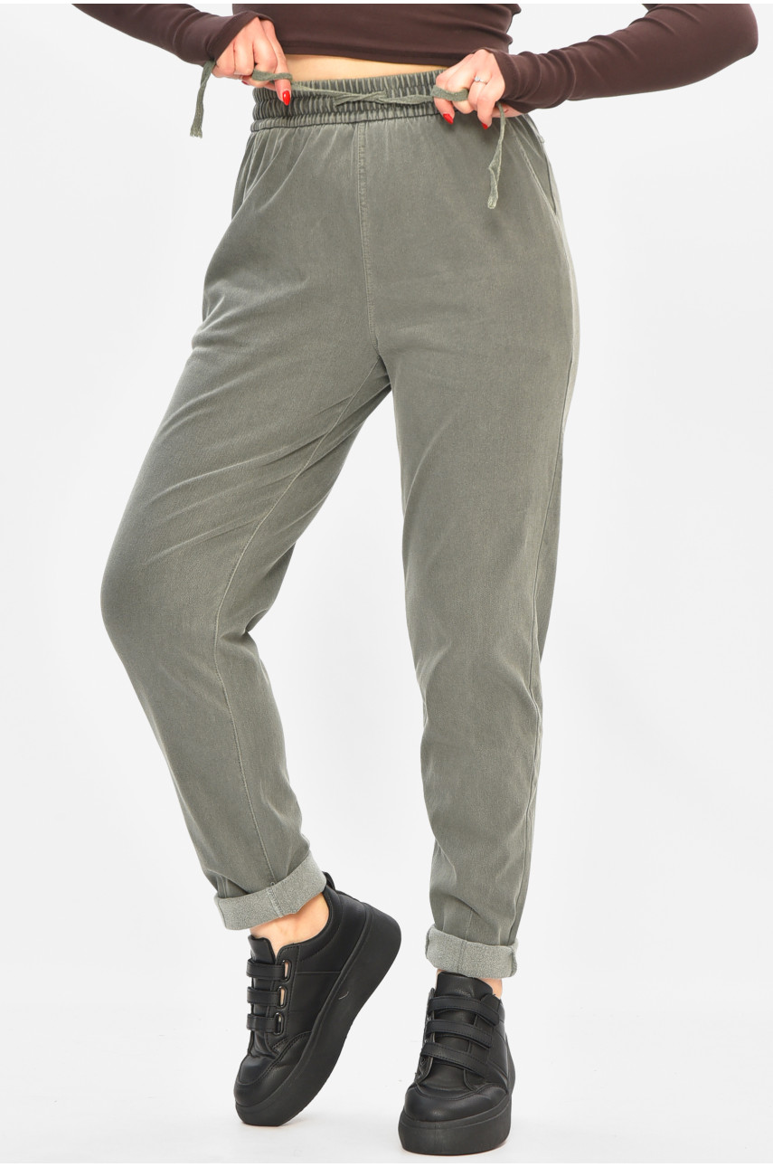 Штаны женские однотонные серого цвета 580-2 208871