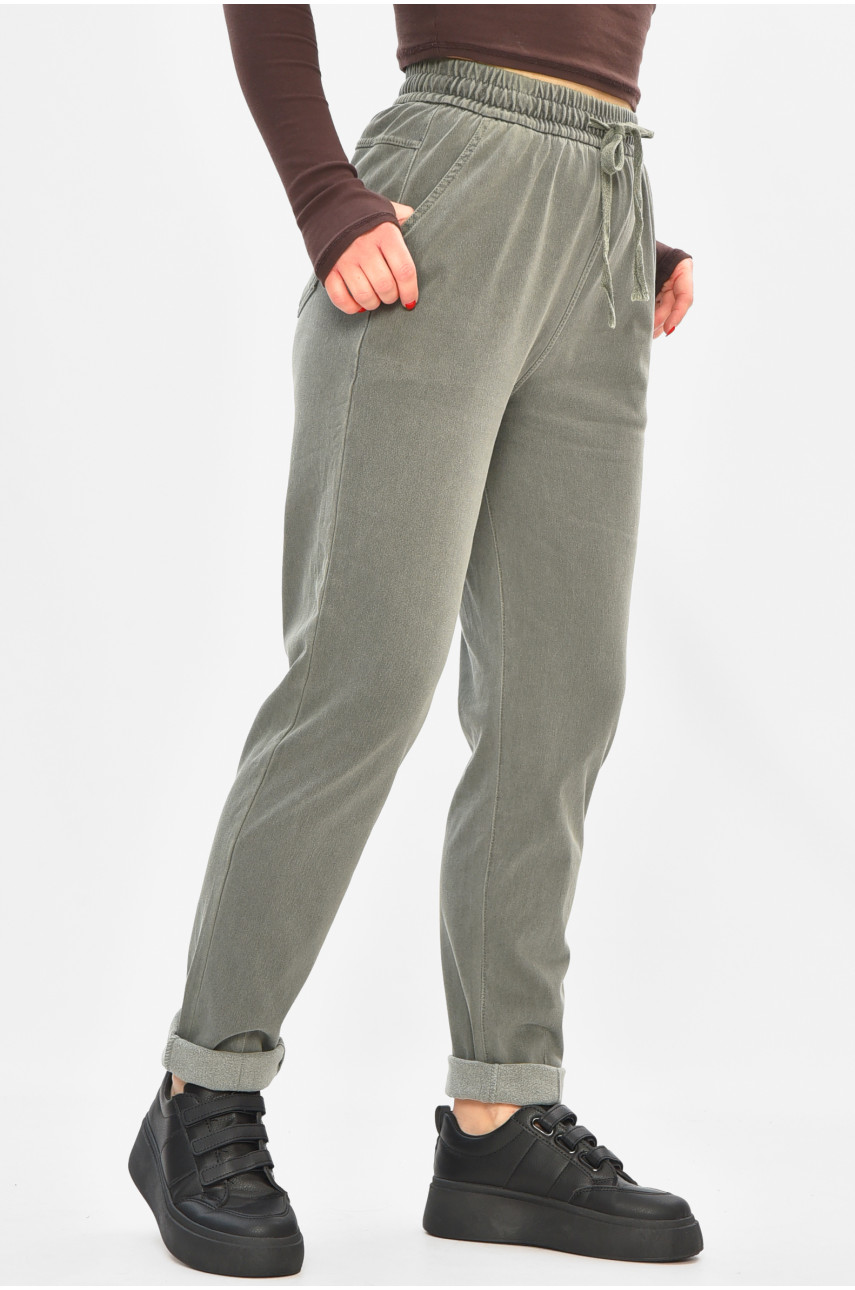 Штаны женские однотонные серого цвета 580-2 208871