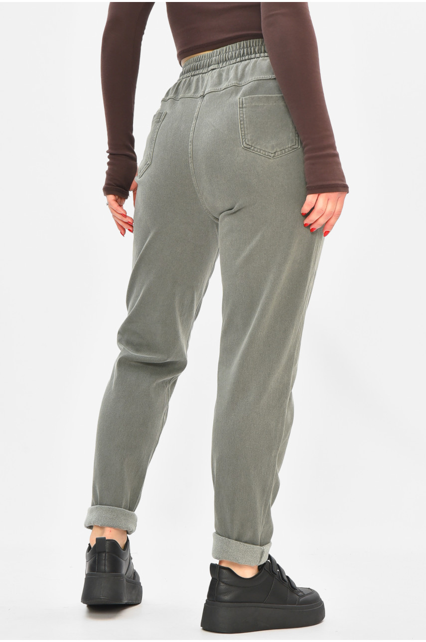 Штаны женские однотонные серого цвета 580-2 208871