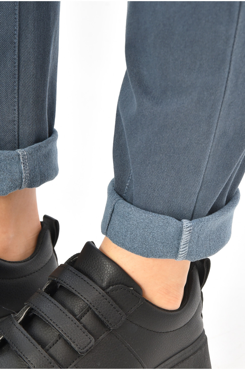 Штаны женские однотонные тёмно-синего цвета 580-2 208872