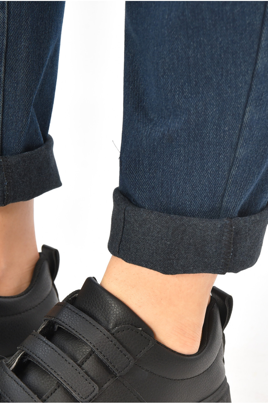 Штаны женские однотонные тёмно-синего цвета 580-2 208875