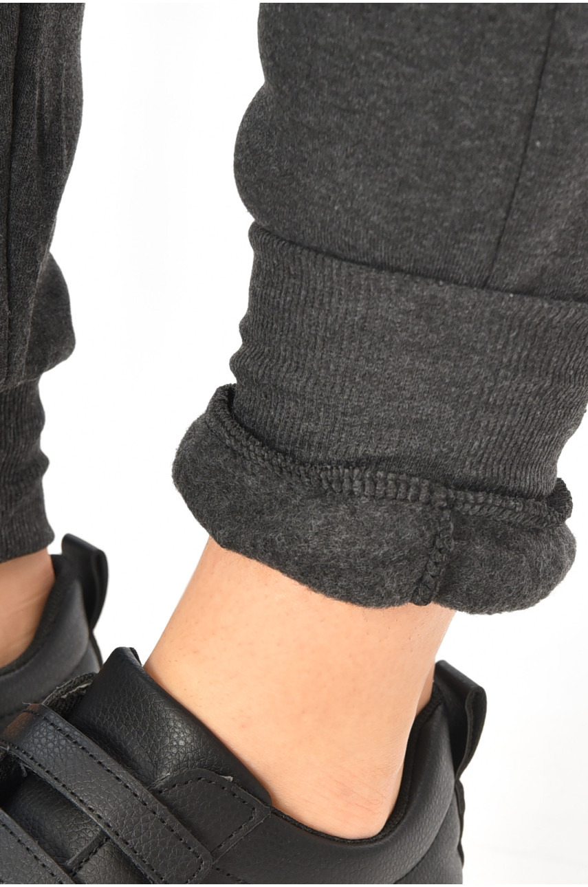 Спортивные штаны женские на флисе тёмно-серого цвета С103-1 208878