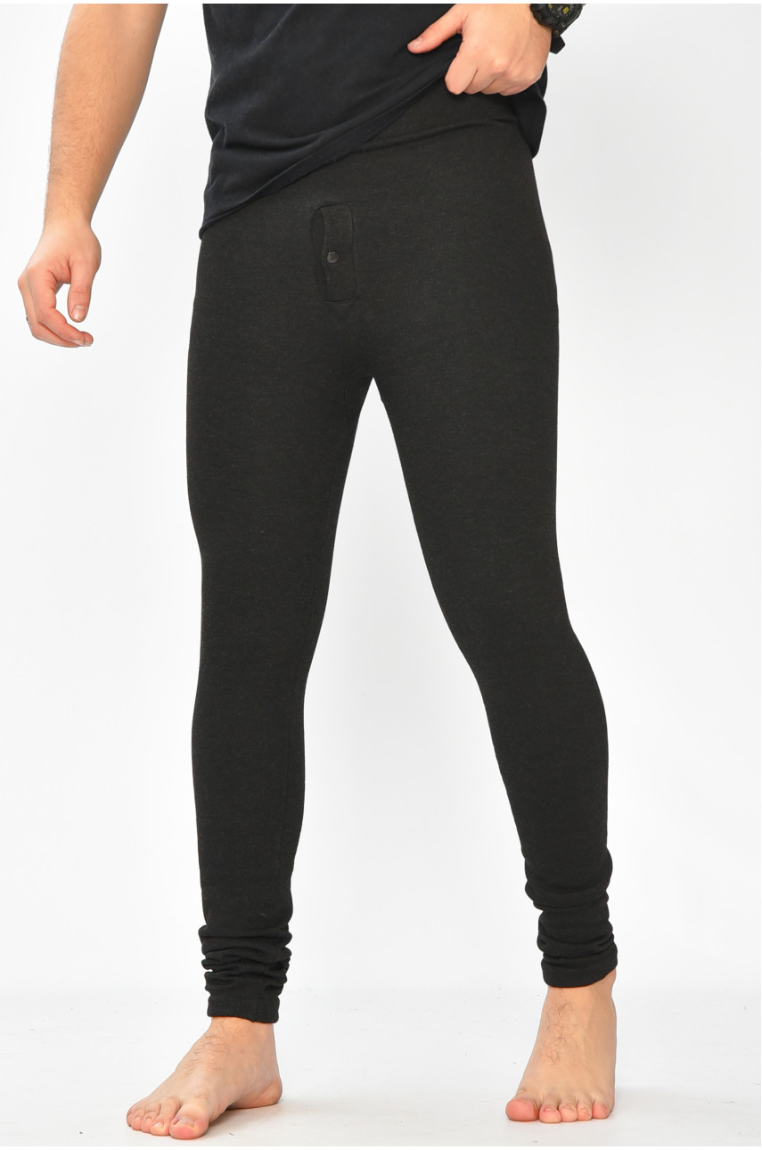 Подштанники мужские на искусственном меху черного цвета А8026 208879