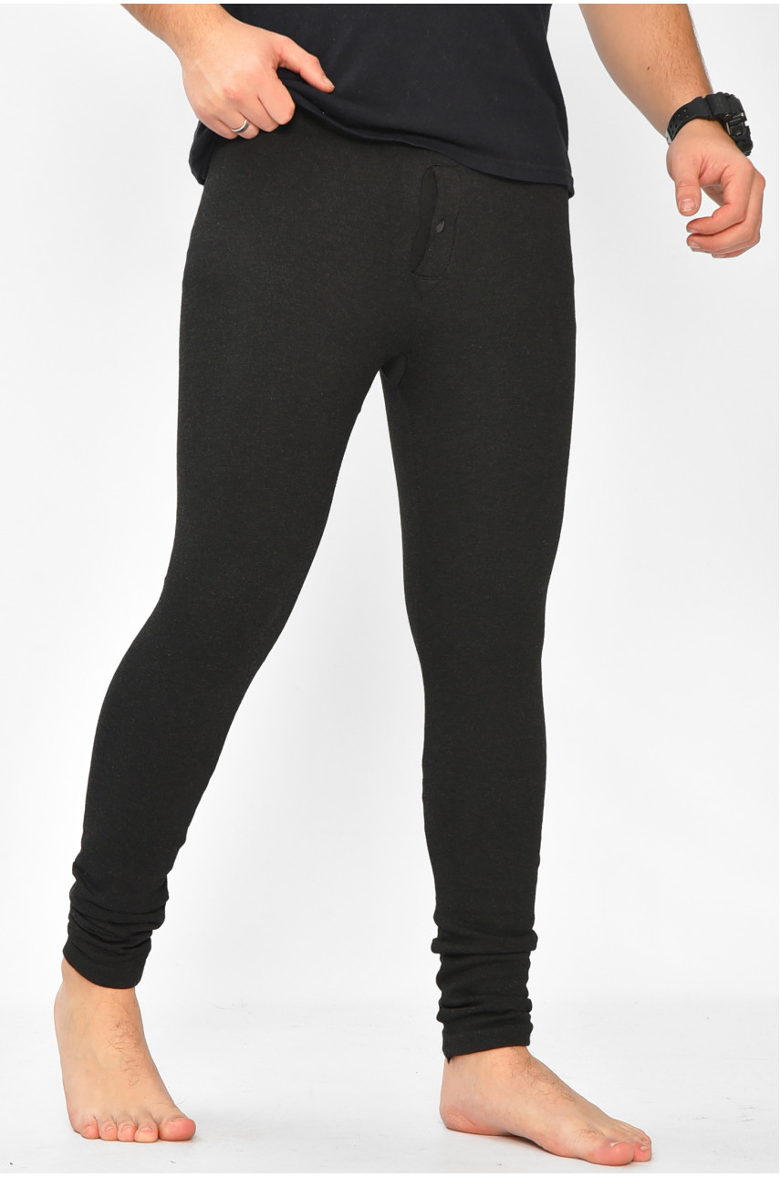 Подштанники мужские на искусственном меху черного цвета А8026 208879