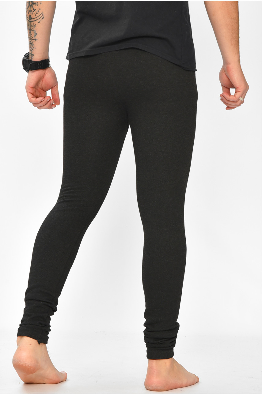 Подштанники мужские на искусственном меху черного цвета А8026 208879