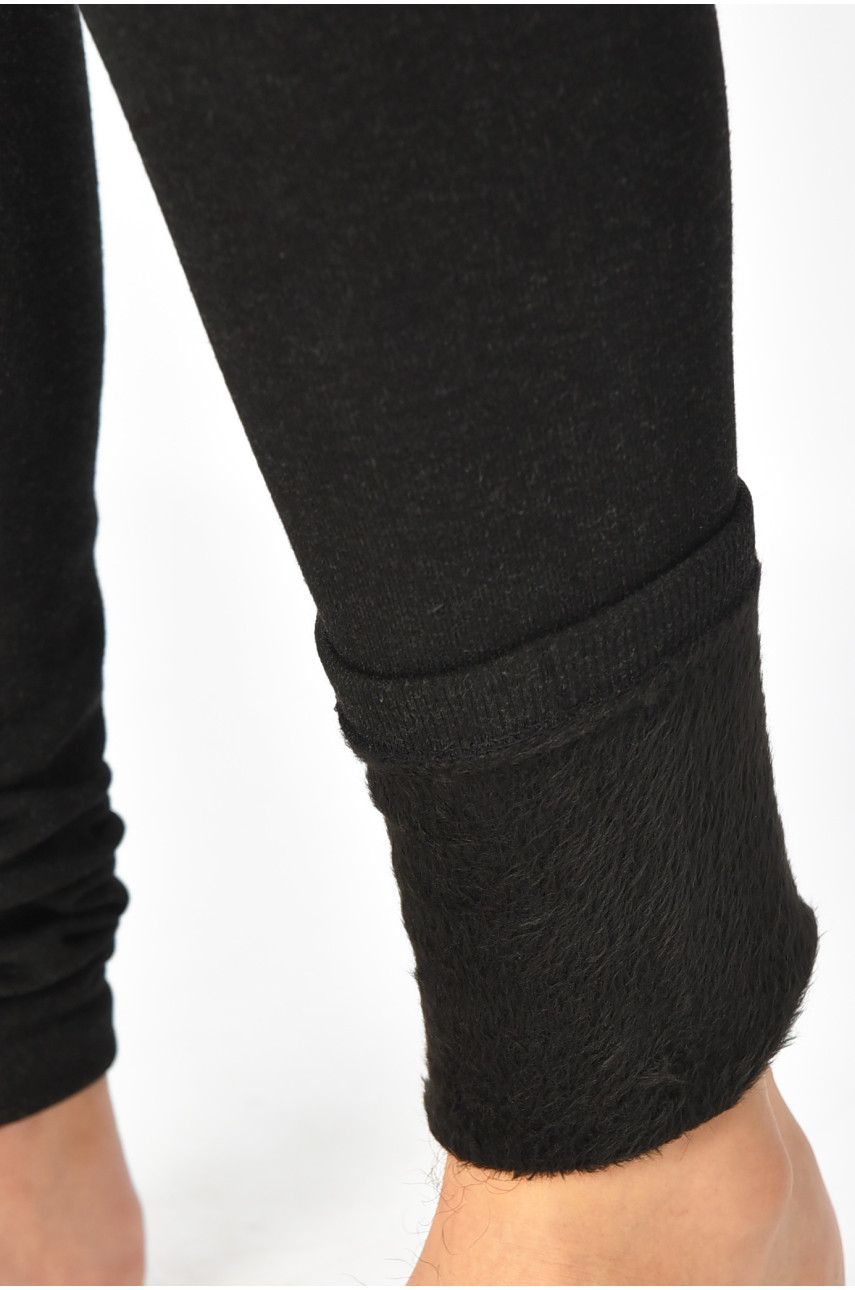 Подштанники мужские на искусственном меху черного цвета А8026 208879