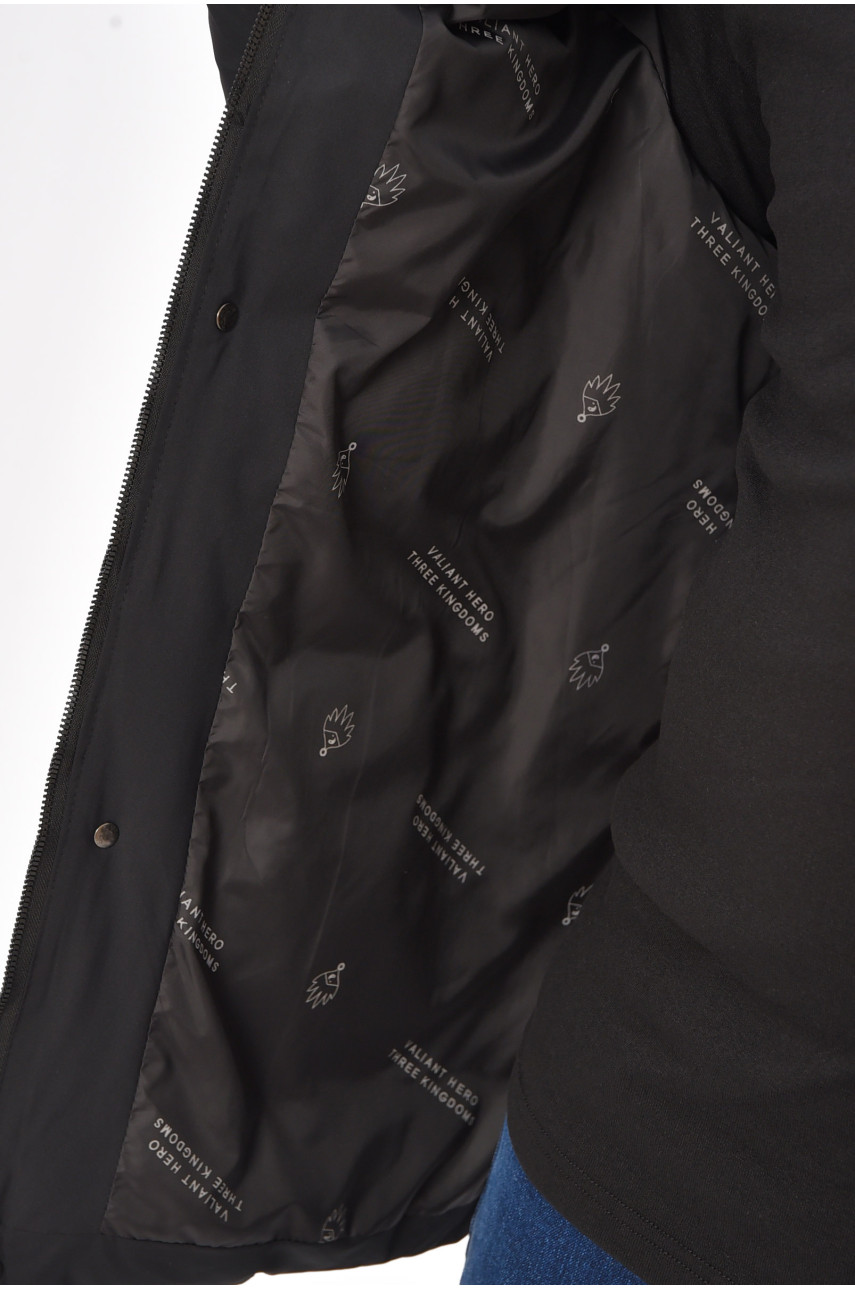 Куртка чоловіча демісезонна чорного кольору 2021-21 208880 Куртка чоловіча демісезонна чорного кольору 2021-21 208880