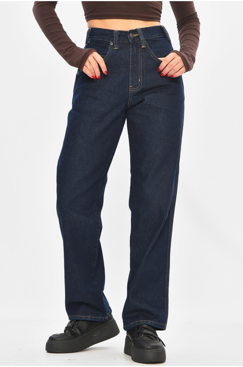 Джинсы женские однотонные синего цвета 394-83 208882