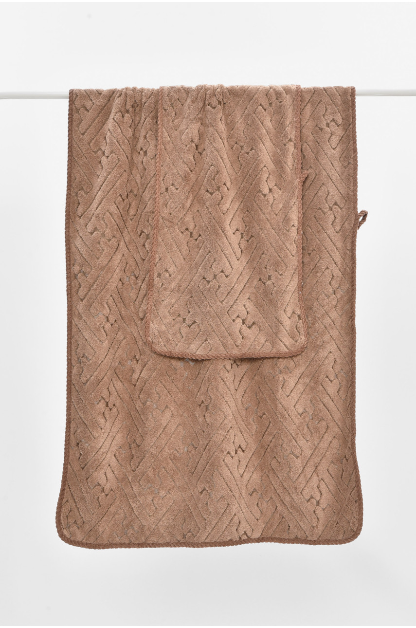 Набор однотонных полотенец из микрофибры банное+для лица коричневого цвета 98-837 208883