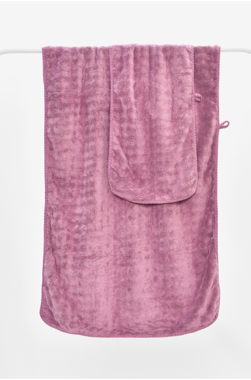 Набор однотонных полотенец из микрофибры банное+для лица сиреневого цвета 98-792 208890