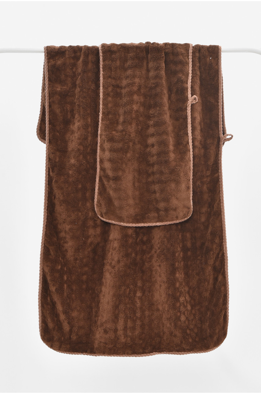 Набор однотонных полотенец из микрофибры банное+для лица коричневого цвета 98-792 208892