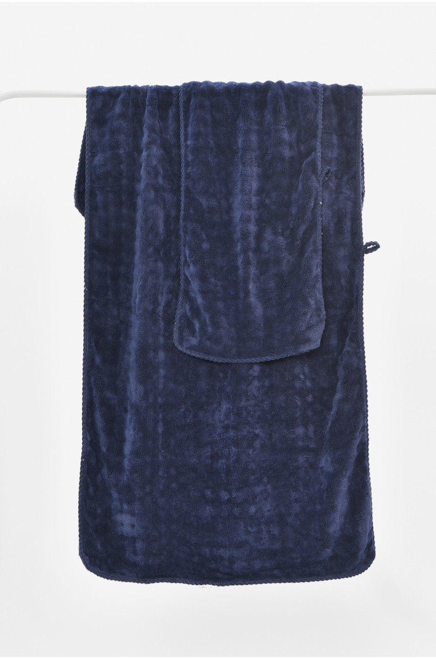 Набор однотонных полотенец из микрофибры банное+для лица тёмно-синего цвета 98-792 208894