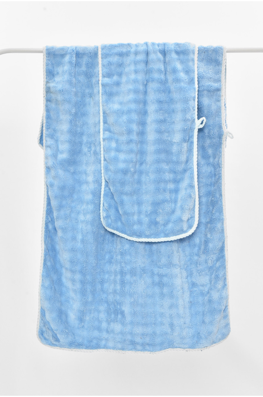 Набор однотонных полотенец из микрофибры банное+для лица голубого цвета 98-792 208895