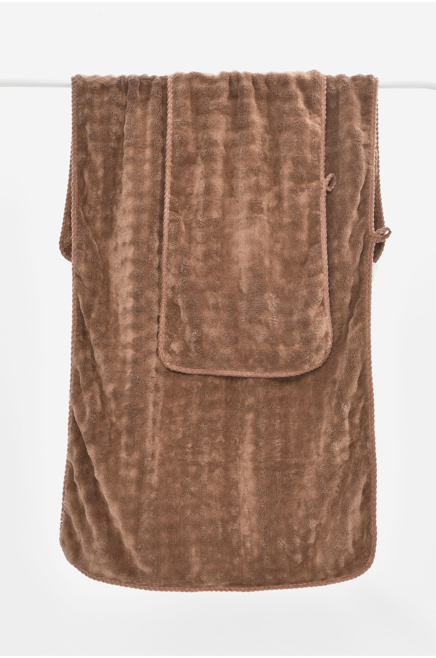 Набор однотонных полотенец из микрофибры банное+для лица коричневого цвета 98-792 208896