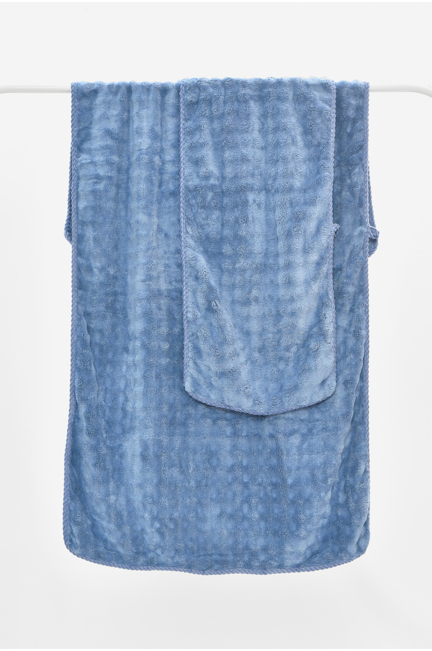 Набор однотонных полотенец из микрофибры банное+для лица синего цвета 98-792 208897