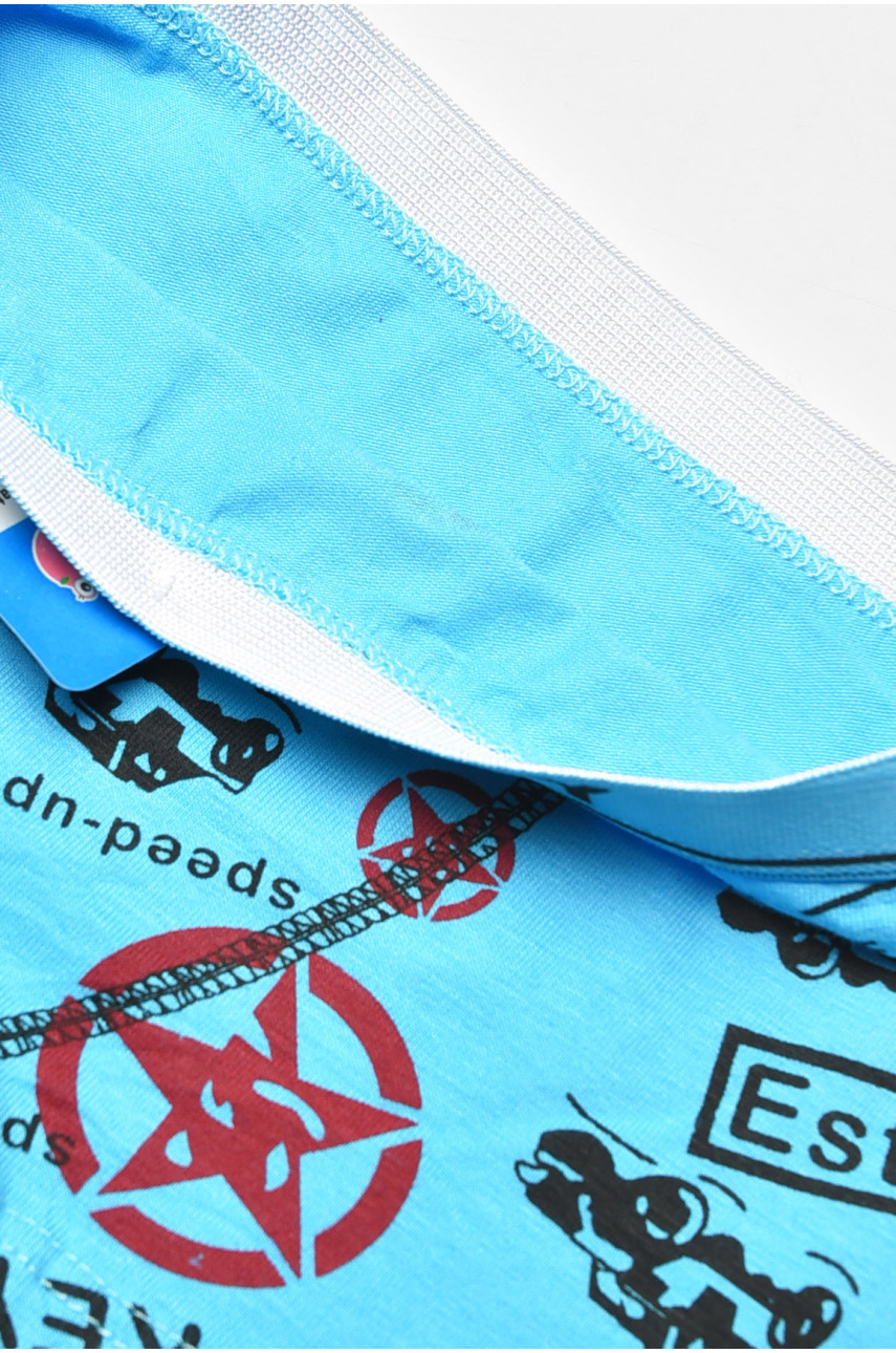 Боксеры детские для мальчика голубого цвета с принтом 8231 208901