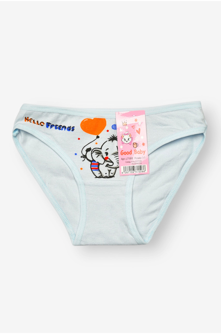 Трусики детские для девочки голубого цвета с принтом L71098 208940