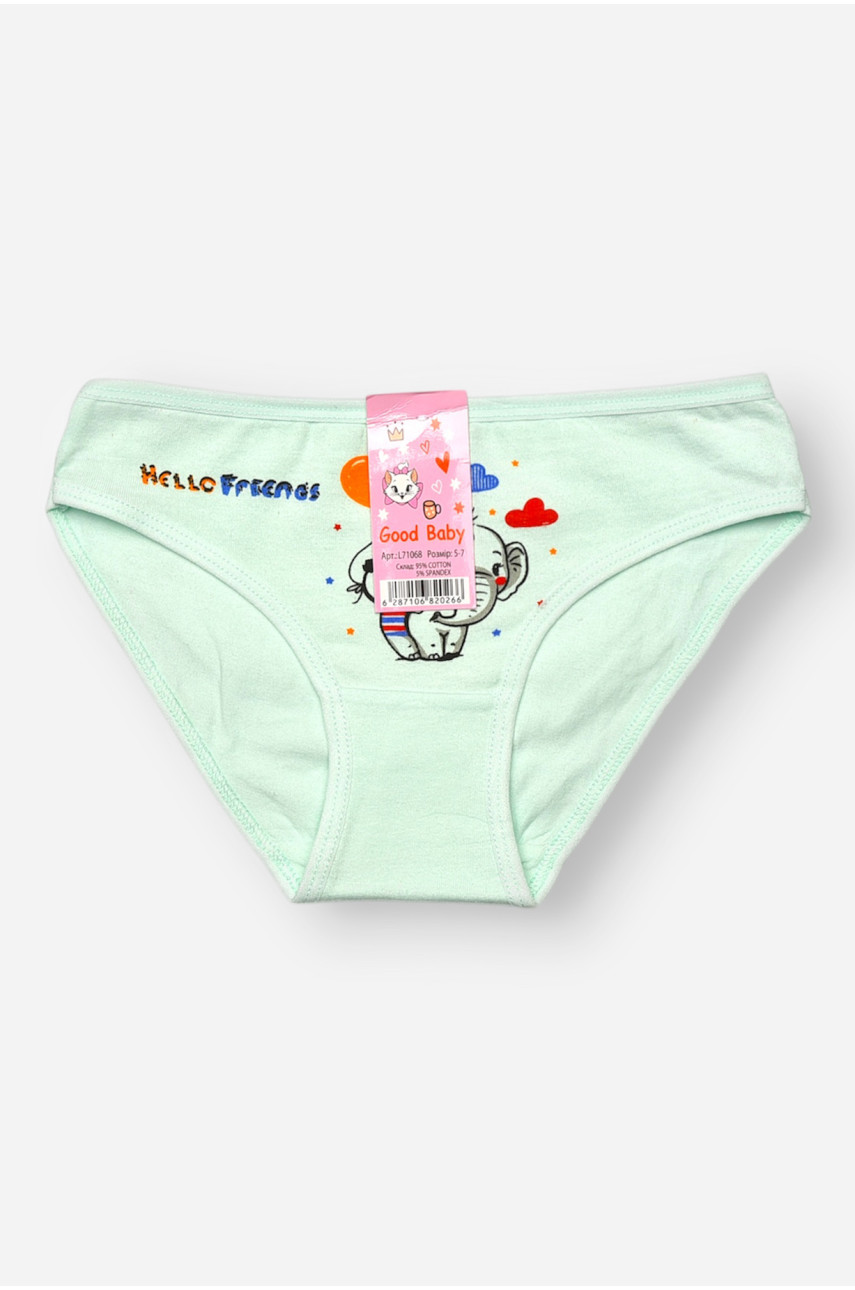 Трусики детские для девочки мятного цвета с принтом L71098 208941