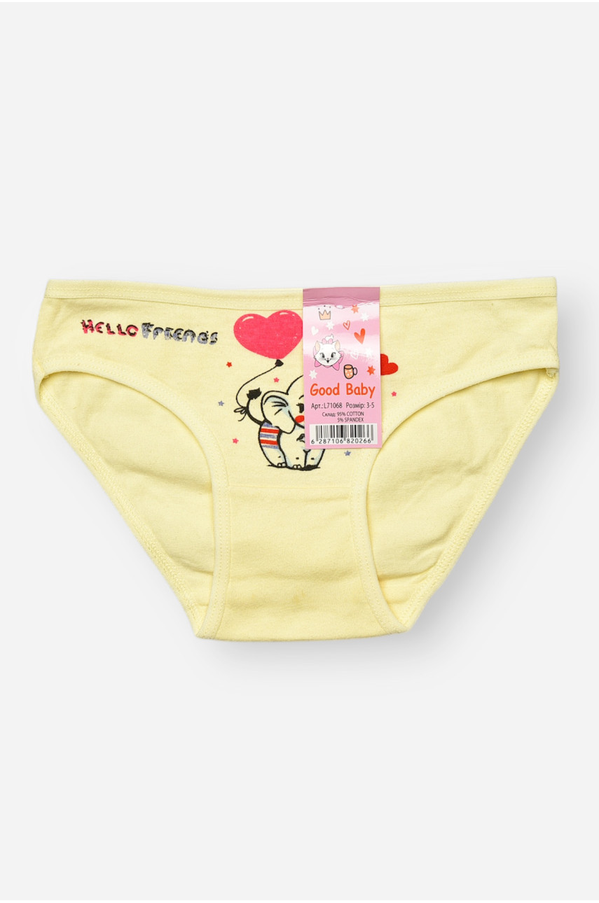 Трусики детские для девочки жёлтого цвета с принтом L71098 208942