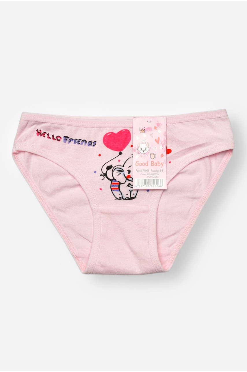 Трусики детские для девочки светло-розового цвета с принтом L71098 208944