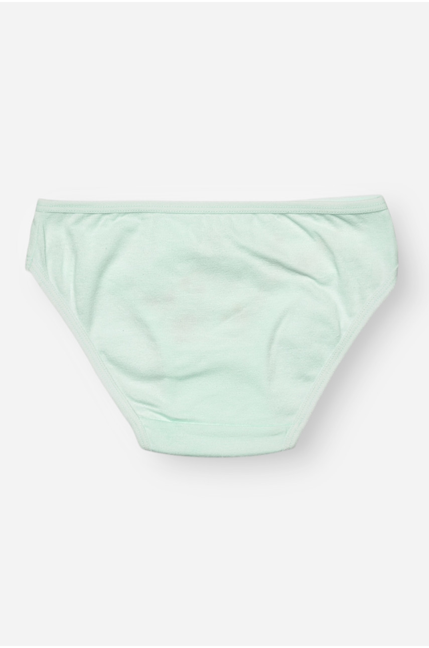 Трусики детские для девочки мятного цвета с принтом L71066 208947