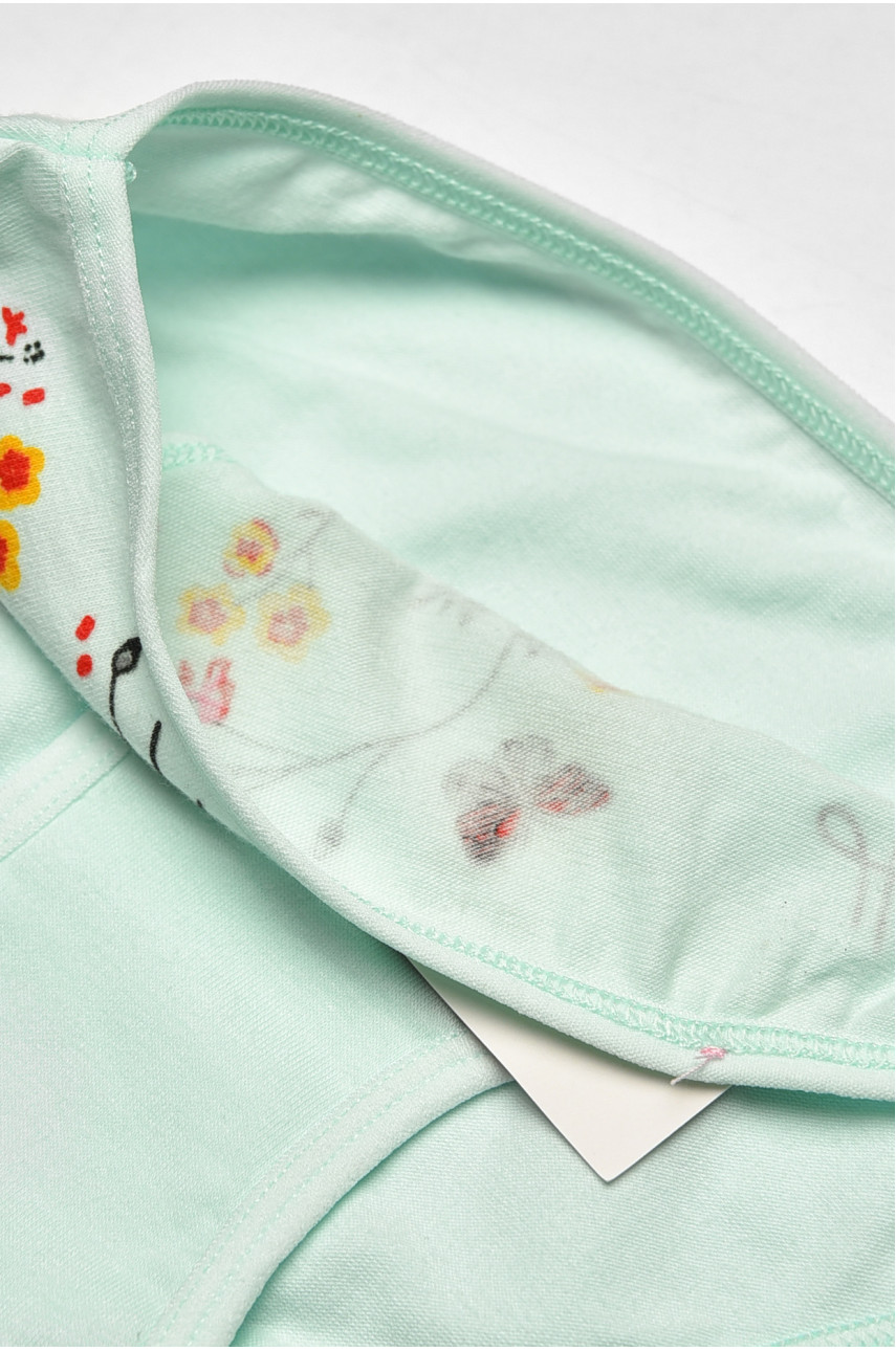 Трусики детские для девочки мятного цвета с принтом L71066 208947