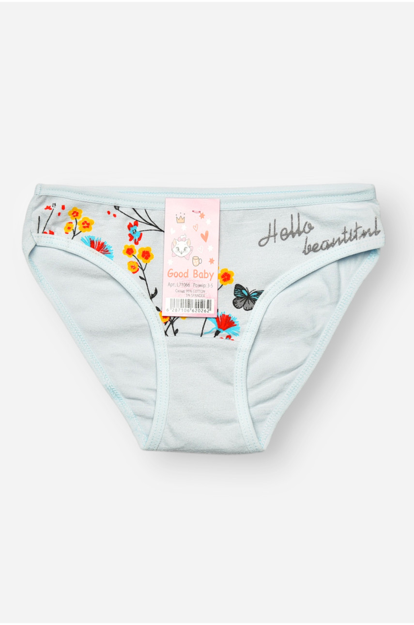 Трусики детские для девочки голубого цвета с принтом L71066 208948