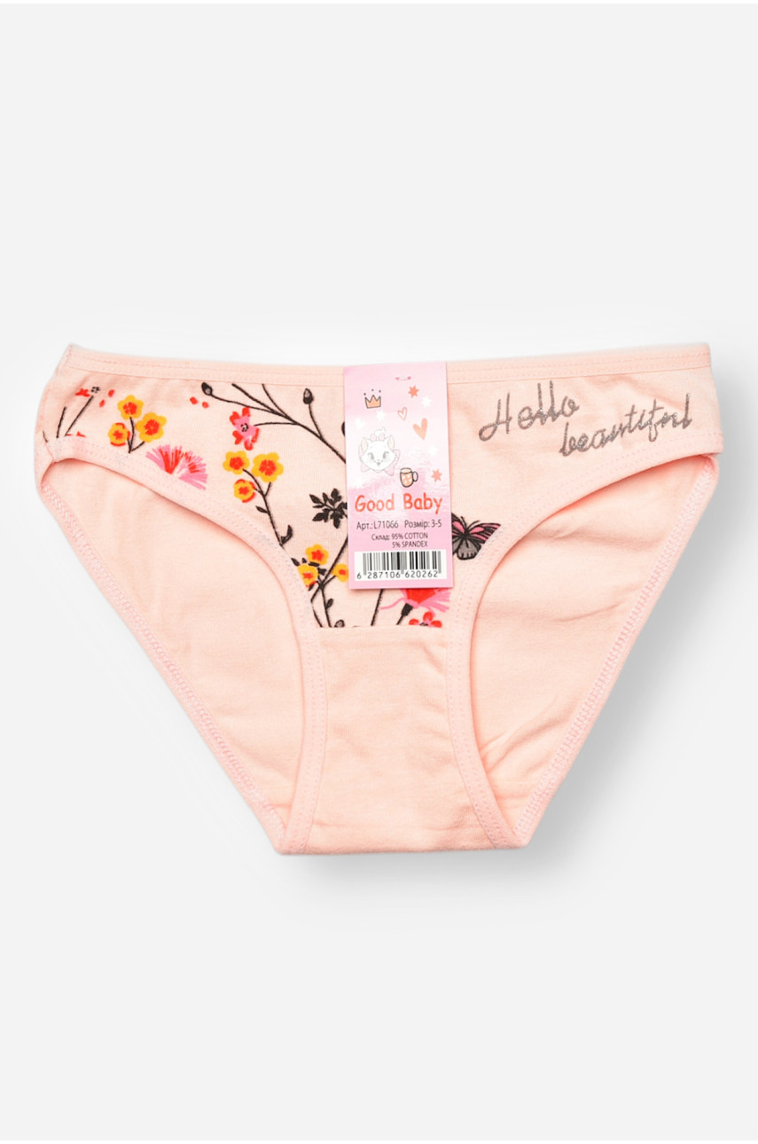 Трусики детские для девочки светло-розового цвета с принтом L71066 208951