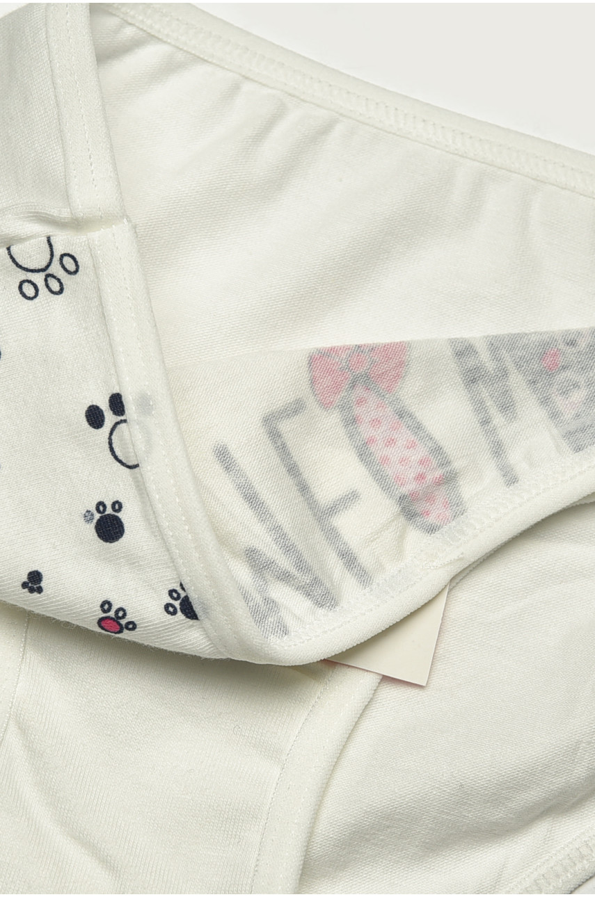 Трусики детские для девочки белого цвета с принтом B7896 208953