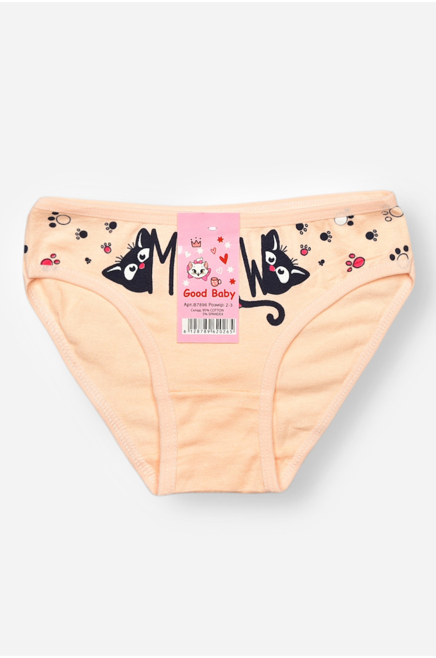 Трусики детские для девочки персикового цвета с принтом B7896 208957