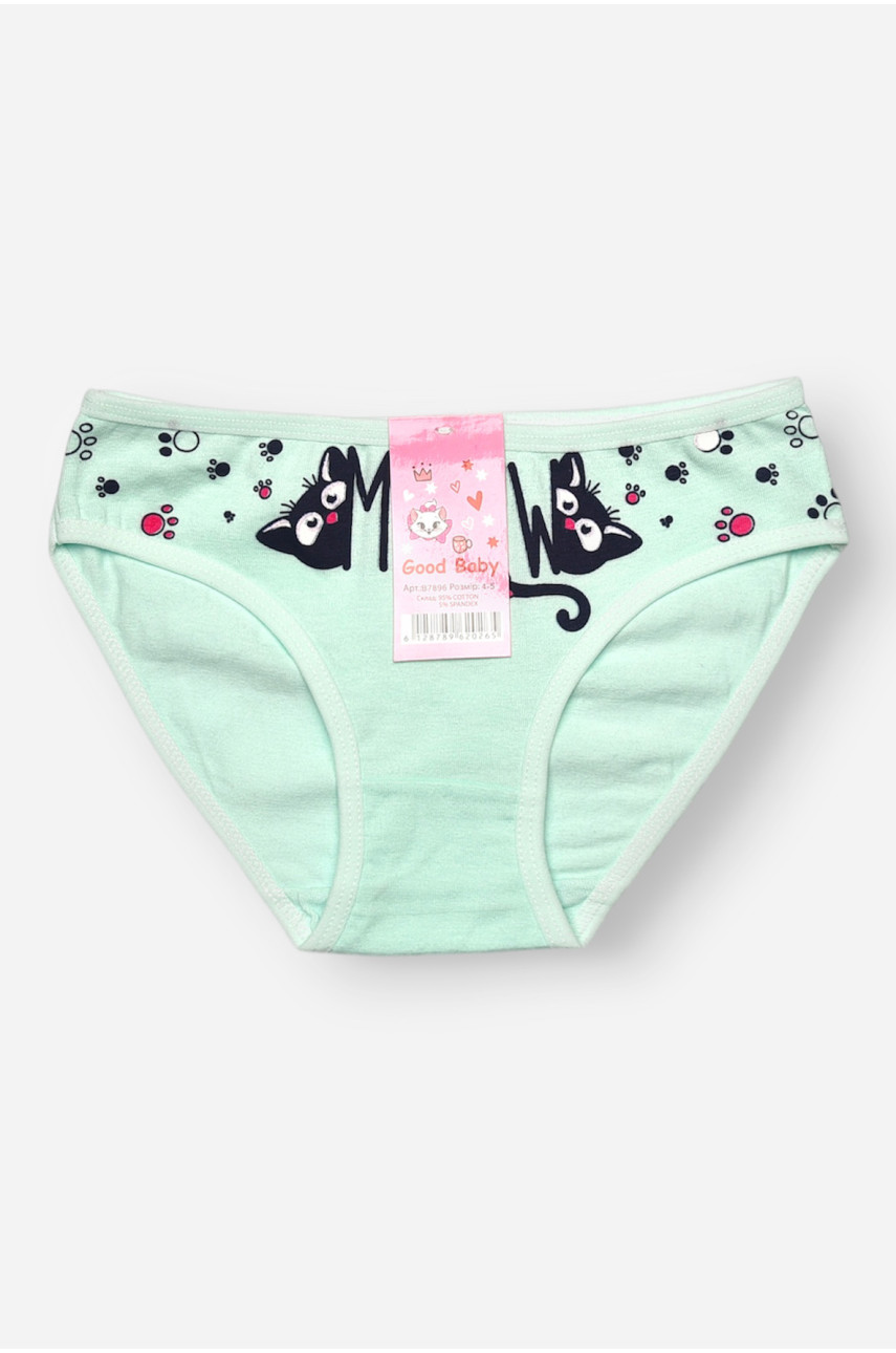 Трусики детские для девочки мятного цвета с принтом B7896 208958