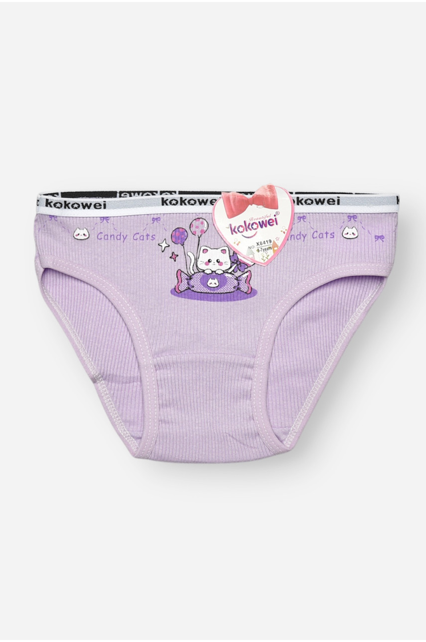 Трусики детские для девочки сиреневого цвета с принтом X8419 208960