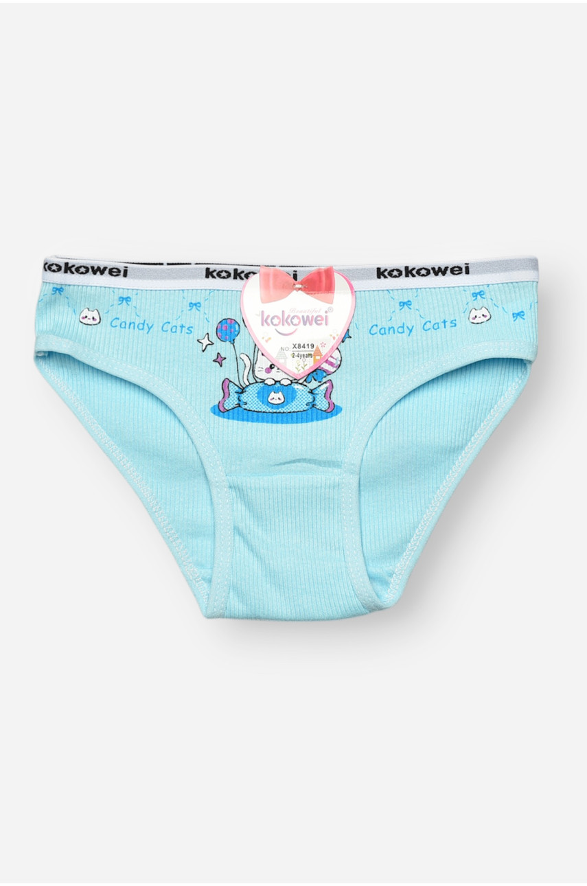 Трусики детские для девочки голубого цвета с принтом X8419 208962