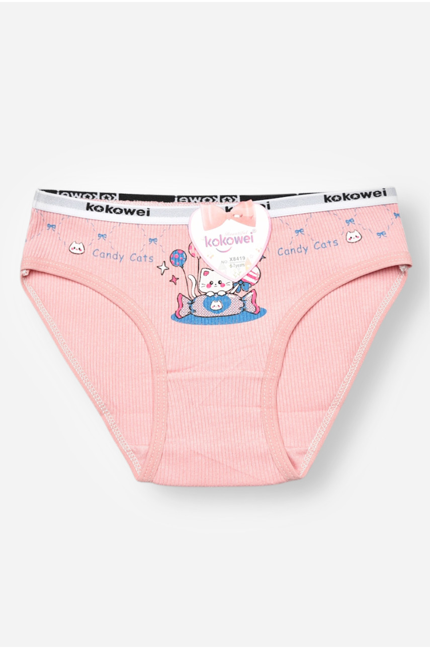 Трусики детские для девочки пудрового цвета с принтом X8419 208964