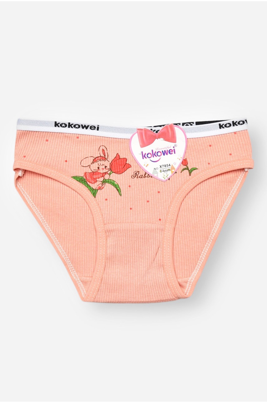 Трусики детские для девочки бежевого цвета с принтом X7854 208969