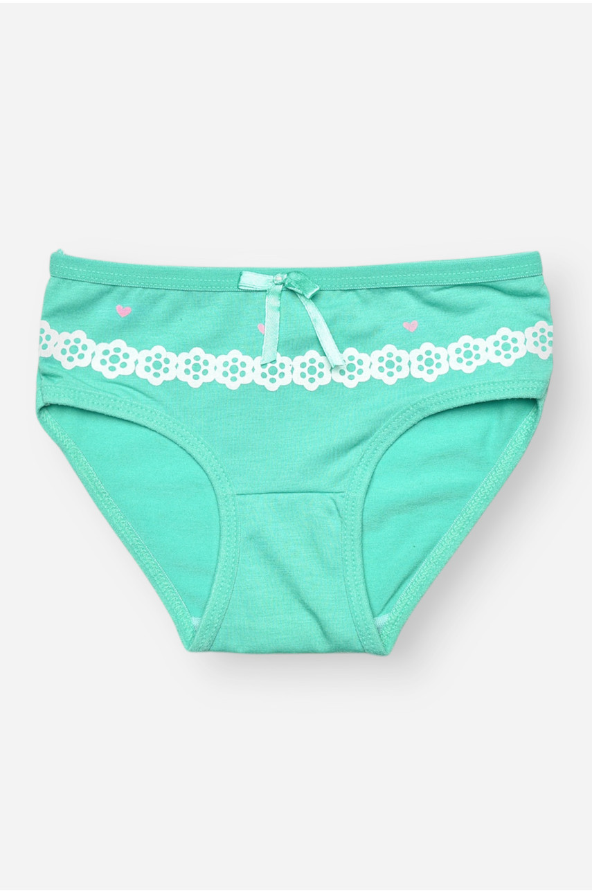 Трусики детские для девочки зеленого цвета с принтом SM71LE 208985