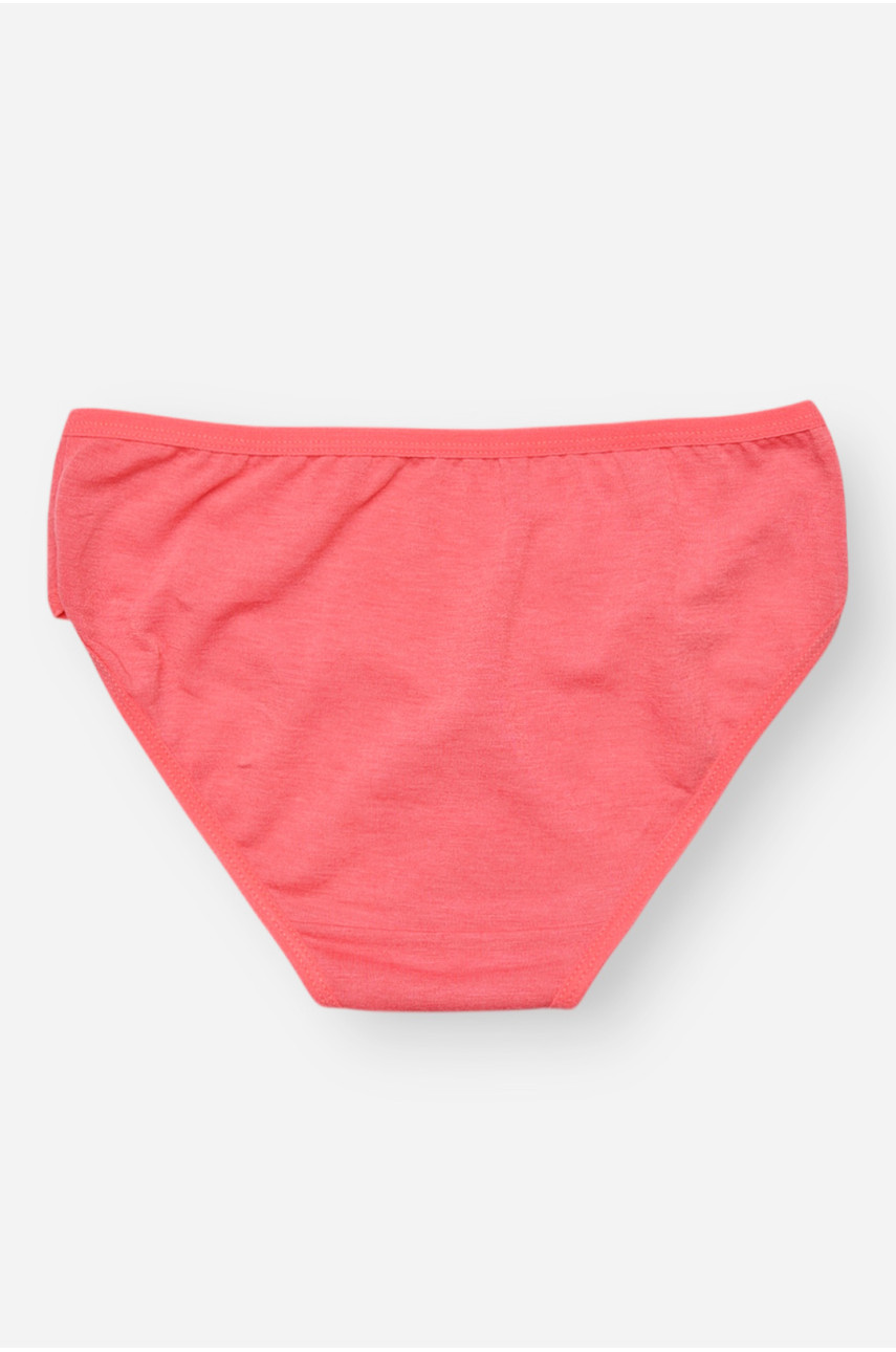 Трусики детские для девочки тёмно-розового цвета с принтом 1234 208989